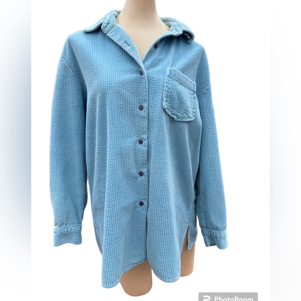 Cambridge Country button up blue corduroy shacket